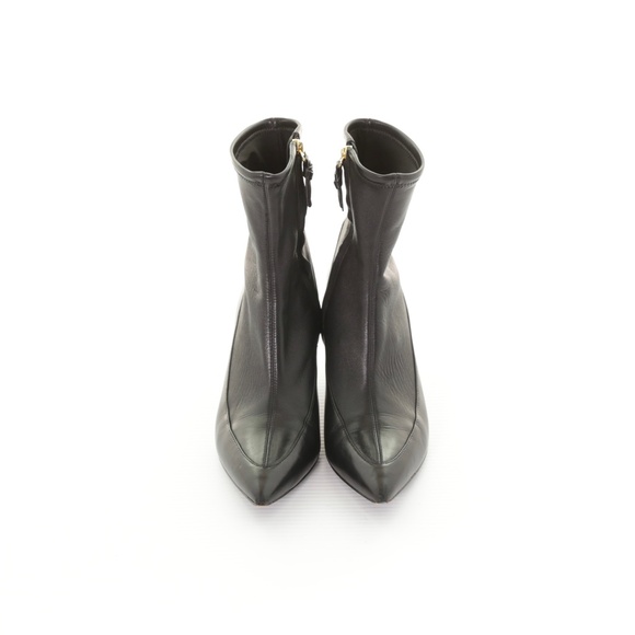 Diane Von Furstenberg Morgan Pointy Toe Booties Black Leather Sock Zip Women 8 - Picture 3 of 8